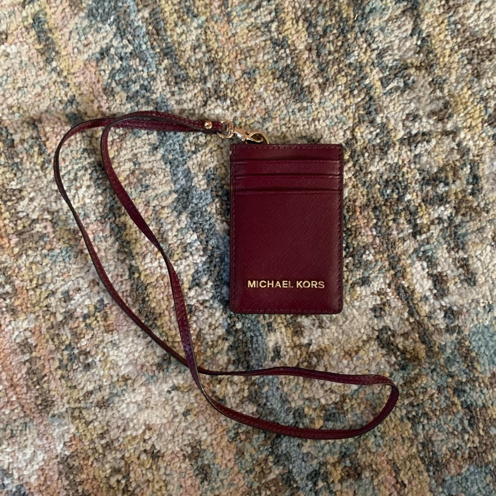 Mauve Michael Kors Lanyard Wallet